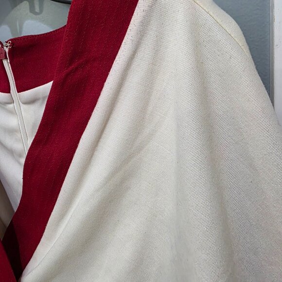 London Times Women’s 14P Colorblock Dress Black White Red | Short Sleeve V-Neck - Picture 5 of 13